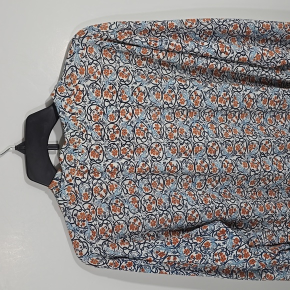 {Lawson} Mid-Century Vinatage Button Down Floral Print Blouse - Picture 6 of 14